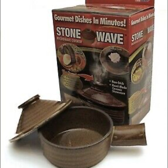 NWT AS SEEN ON TV STONE WAVE MICROWAVE COOKER CERAMIC STONEWARE - Picture 1 of 9